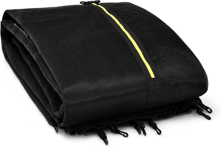Trampoline Safety Net, 8 10 12 14 15 16Ft Weather-Resistant Replacement Enclosure Net for round Frame, with Double-Headed Zippers, Protection Buckles & Enhanced Hook, Poles Not Included