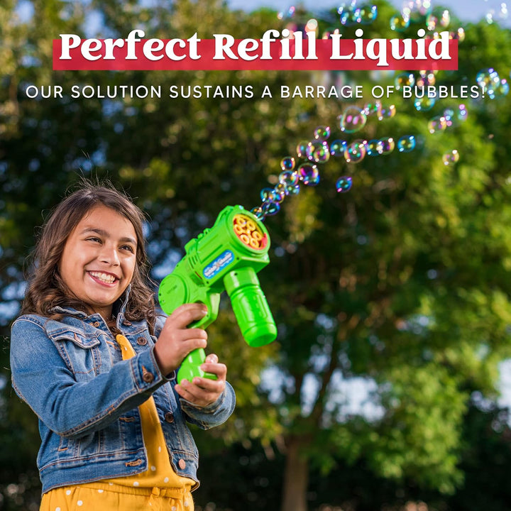 2 Bottles Bubbles Refill Solutions 64 Oz (Up to 5 Gallon), Concentrated Solution for Bubble Machine, Gun, Wand Refill Fluid Summer, Easter Toys(Orange+Blue)