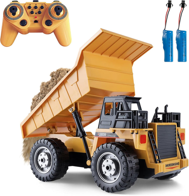 Remote Control Excavator Toys for Boys,14 Channel RC Digger Construction Toys Tractor,Simulated Smoke, Sound, Lighting, Metal Digging Head, for Boys 6 7 8 9 10 11 12