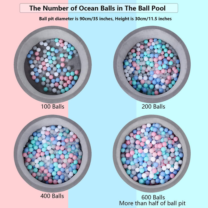 Ball Pit Balls for Toddlers, BPA Free Crush Proof Plastic Toy Balls for Ball Pit, Children'S Pool Water Toys, Macaron Ocean Balls for Play Tent 2.15 Inch Pack of 100…