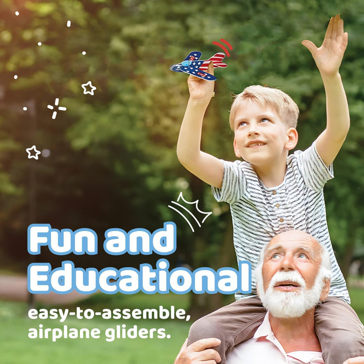 Bulk Pack of 72 Carnival Prizes and Foam Airplanes for Kids - Party Pack Individually Wrapped Flying Paper Planes - Assorted Designs - Foam Airplanes for Kids Party and Pinata Filler