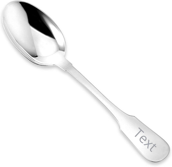 Sterling Silver Baby Spoon Fiddle Pattern Personalized Engravable | Complete with Gift Box | Keepsake Gift for Baby | Made in Italy