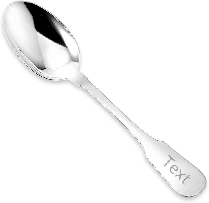 Sterling Silver Baby Spoon Fiddle Pattern Personalized Engravable | Complete with Gift Box | Keepsake Gift for Baby | Made in Italy