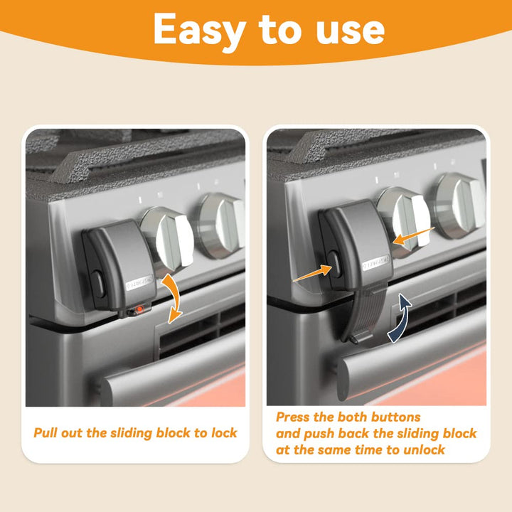 1 Pack Updated Oven Front Lock,Childproof Oven Door Lock, Easy to Install & Use Durable and Heat-Resistant Material No Tools Need or Drill(Black)
