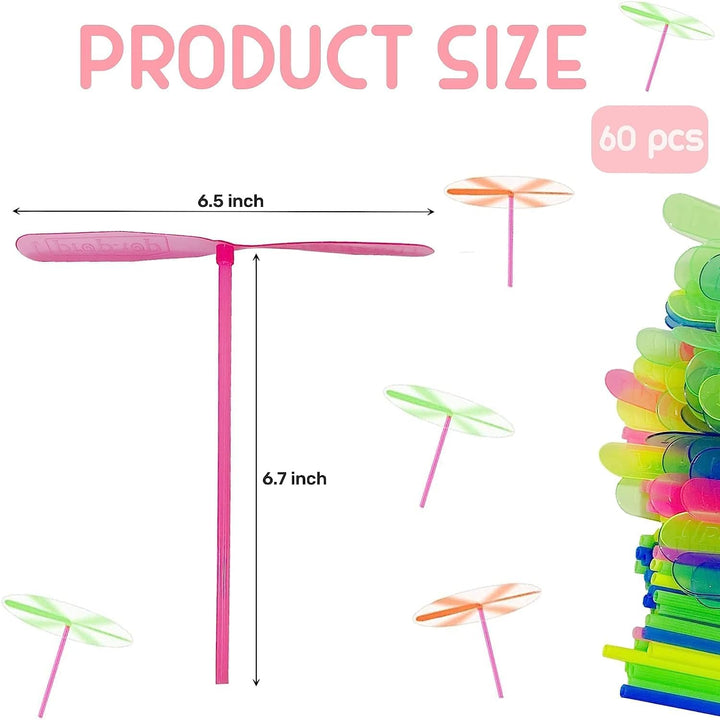 36 Pieces Hand Helicopter Spinner Hand Rub Plastic Propeller Outdoor Flying Plastic Dragonfly Toy Random Color Toy Helicopte