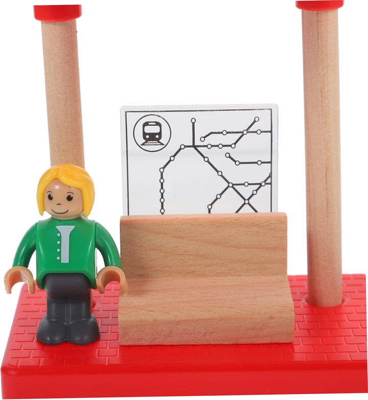 Wooden Railway Station Platform Model for Mini Simulation Station Platform Easy to Install and Portable Educational Building Accessory for Boys
