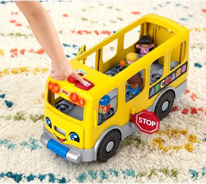 Little People Toddler Learning Toy, Big Yellow Bus Musical Pull-Along Vehicle for Pretend Play Kids Ages 1+ Years