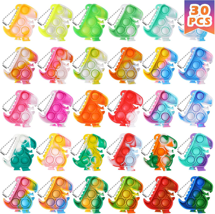 Kids Party Favors Fidget Toys Bulk 30 Pack Mini Pop Fidget Keychain Its Birthday Party Favors for Kids 4-8,8-12 Small Classroom Prizes It Back to School Student Gifts for Students Goodie Bag Stuffers