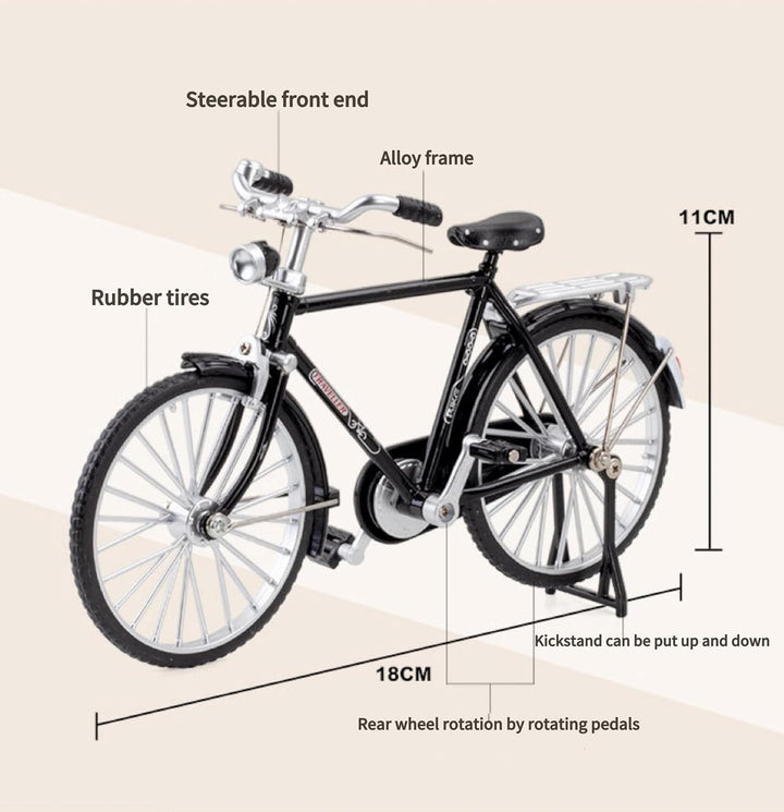 DIY Bicycle Model Scale Kits, 1:10 Simulation DIY Retro Bicycle Model Ornament for Kids. with Inflatable Tube and Briefcase, Simulation Mini Bicycle Model Scale DIY Kit Assembly Bicycle Model 51Pcs