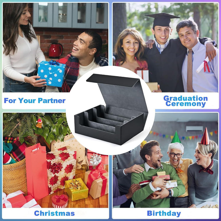 Card Storage Box for Trading Cards, 1800+ PU Leather Commander Card Deck Case, Magnetic Closure Card Holder Fits for Magic Game Cards (Black)