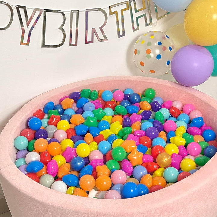 200/500/1000/2000 Count Plastic Soft Plastic Ball Pit Balls Colorful Play Pit Balls for Pet Dogs Ball Pit 2.2" Large Phthalate Free Bpa Free Balls for Toddlers 1-3 Baby Kids