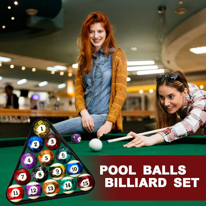 71Pcs Pools Table Accessories Billiards Balls with Triangle Stand Pool Cue Chalks Cue Spot Sticker Brush