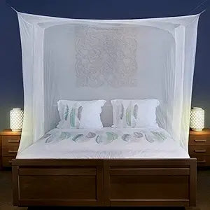 Pop up Mosquito Net for Bed - Portable Mosquito Tent with Dense Mesh - Bed Tent with Easy Fold Durable Mesh for Camping, Travel, Bunk Beds and Home Protection (White Gery)
