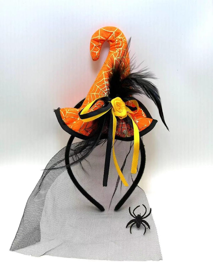Halloween Elastic Headband Fabric Material Holiday Party Decoration Black Lace Edge Headband Funny Prop