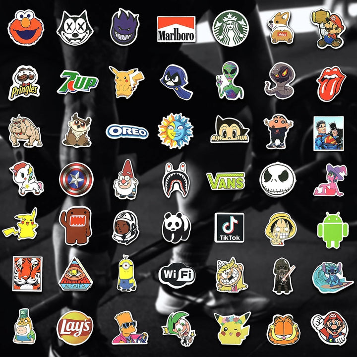 300Pcs Cool Stickers for Adults, Brand Stickers for Water Bottles, Waterproof Vinyl Stickers Pack for Laptop, Skateboard, Luggage