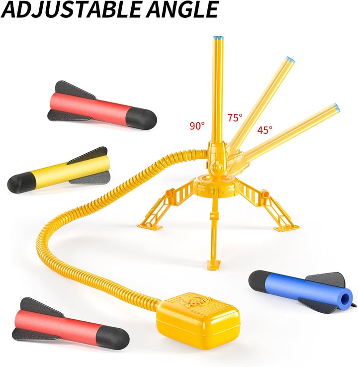 Rocket Launcher for Kids, 12 Foam Rockets and Launcher Pad, Launch up to 100+Ft, Kids Outdoor Toys, Birthday Gift Toys for Kids Boys Girls Age 3 4 5 6 + Years Old