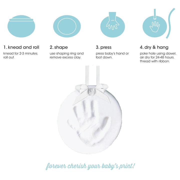 DIY No Mess Hanging Christmas Ornament Keepsake Kit, Baby Hand and Footprint Keepsake, Classic Nursery Decor, Ideal Gender Neutral Gift, Baby'S First Christmas, White
