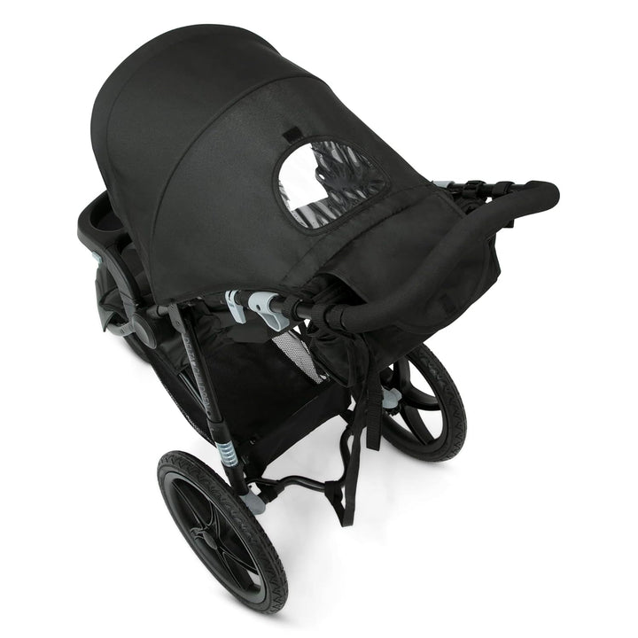 Apollo Jogging Stroller - Shock Absorbing Frame with Large Canopy & Recline - Car Seat Compatible, Black