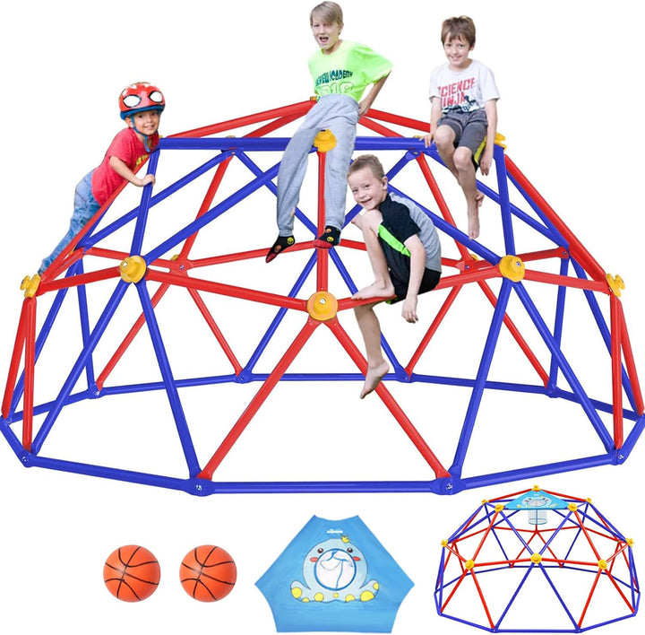 10FT Climbing Dome, Experience Ultimate Fun with the 2025 Upgraded Decagonal Geo Dome Climber - Supports 1000LBS Outdoor Playset and Easy Assembly Play Equipment for Kids (Turquoise, 10FT)