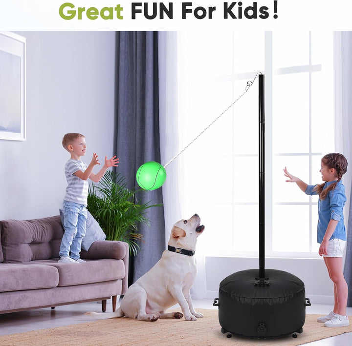 Heavy Duty Tetherball Set with Ball and Rope, Adjustable Height Tether Ball Poles - Two Usage Methods, Portable Tetherball Kit for Indoor & Outdoor, Playground, Backyard, Fun for Adults & Kids