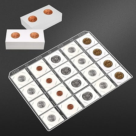 Coin Collection Book 386 Coin Pockets & 12 Currency Sleeves, Coin Collecting Album Holder for Collectors Money Collection Book Coin Display Storage Case Organizer for Coin Collection Supplies