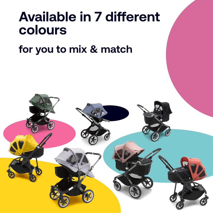 Breezy Sun Canopy, Extendable for Extra Coverage and Optimal Sun Protection, Water Repellent, Compatible with Fox/Cameleon 3/Lynx Strollers (Midnight Black)