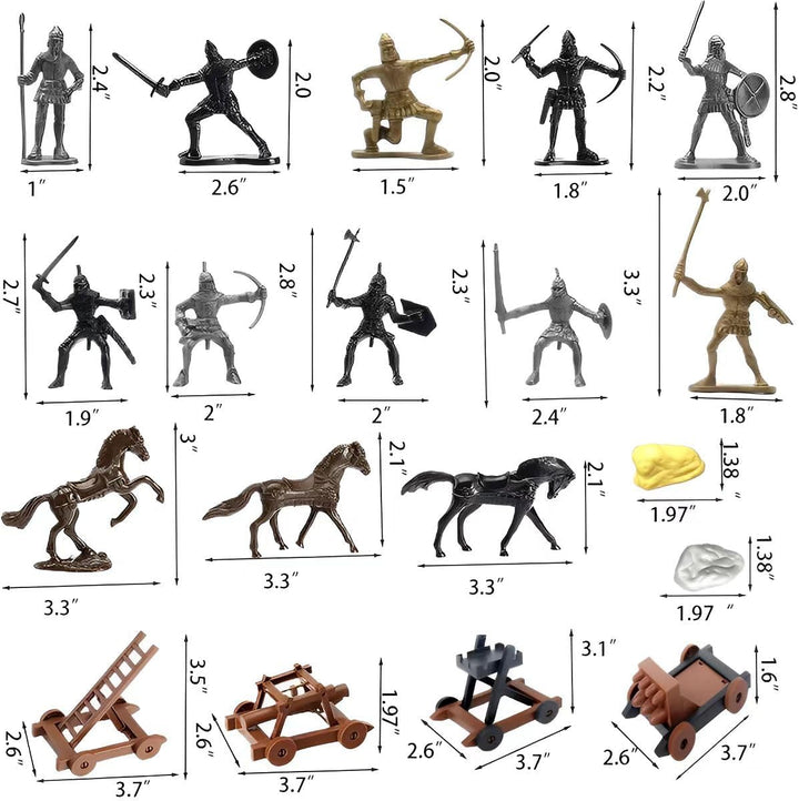 Medieval Castle Toy Knight Toy Soldier Figures Army Men Toys, the Medieval Times Middle Ages DIY Castle Building (B)