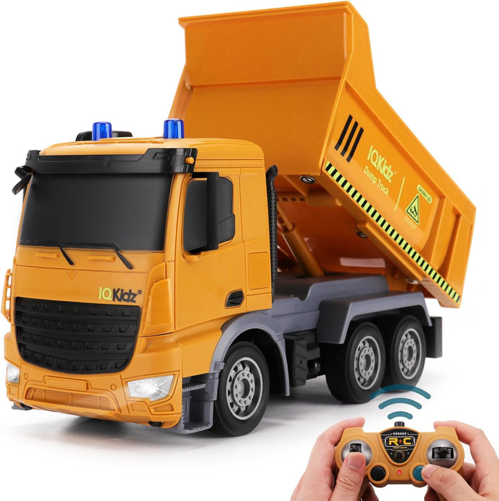 Remote Control Excavator Toys for Boys 4-7 Yrs Old - Best Birthday for Kids 3 5 8 9 10+, Metal Shovel Construction Vehicles with Light Sound, 2.4G Rechargeable RC Tracked Digger