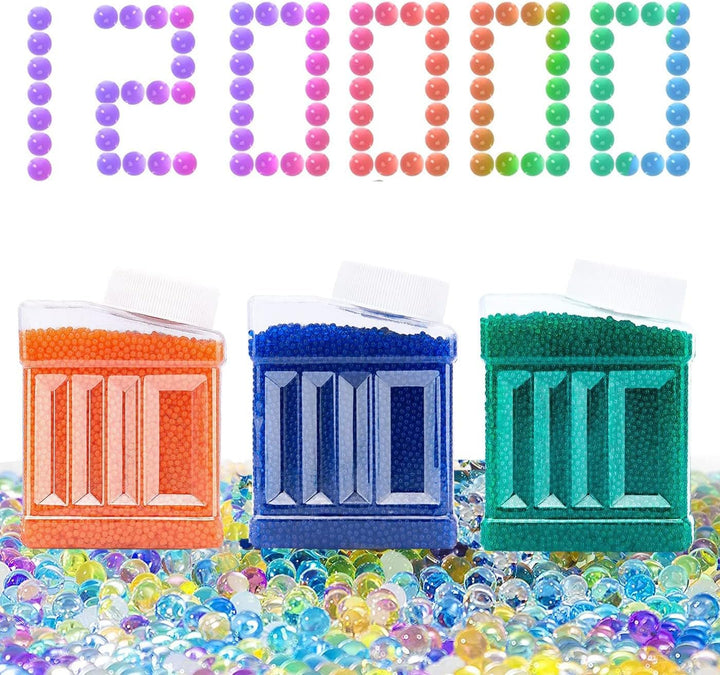 Gel Blaster Balls - 120000Pcs 3Pack 7-8Mm Ammo Compatible with Water Blasters Splatter Gall Orbez, for Ages 14+