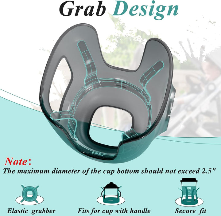 Stroller Cup Holder Fits for Uppababy Vista/Vista V2/Vista V3/Cruz/Cruz V2/Minu/Minu V2/Minu Duo, Securely Hold the Cup, Quick Attachment, Folds with Stroller, Drinking on the Go, 1Pack