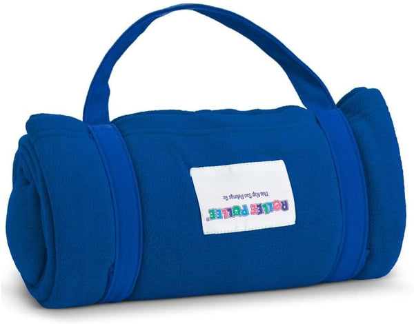 Northwest  Kindergarten Nap Sac Roll-Up Boys and Girls Toddler Blanket with Attached Pillow – Soft Fleece Preschool Nap Mat for Daycare or Travel – Machine Washable – Royal Blue