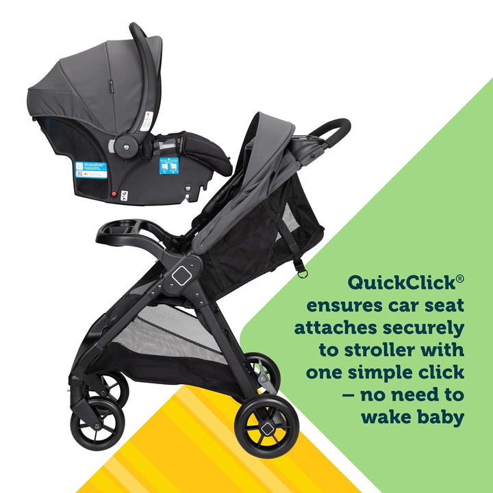 Smooth Ride Travel System Stroller and Car Seat Onboard™ FLX - Efficient Infant Car Seat Stroller and Infant Car Seat and Stroller Combo, Monument