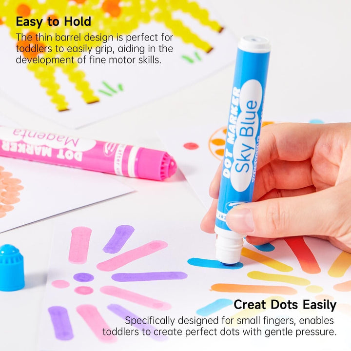 Dot Markers, 10 Colors Washable Markers for Toddlers,Bingo Daubers Supplies Kids Preschool Children, Non Toxic Water-Based