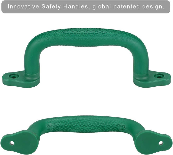 Set of 4 Safety Playground Handles,Swing Set Kids Safety Hand Grips for Playset, Climbing Frame, Play House,Climbing Frame, Play House Handles(Green)
