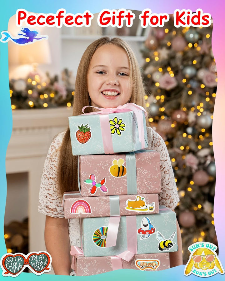 200Pcs Water Bottle Stickers for Kids, Cute Stickers for Water Bottles, Vinyl Waterproof Aesthetic Laptop Sticker Pack Classroom Prizes Skateboard for Kids Teens Girls Students