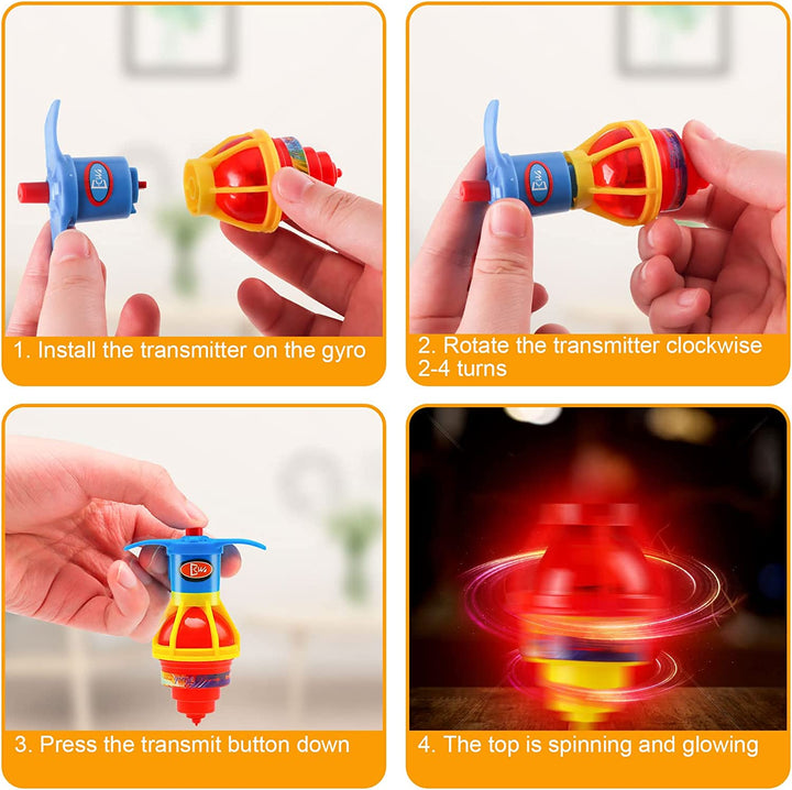 20PCS  Light up Spinning Tops for Kids, LED Light up Flashing Spinning Tops，Gyroscope Novelty Bulk Toys Party Favors