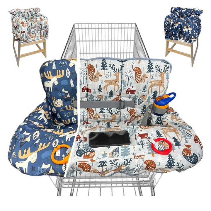 Shopping Cart Cover for Baby Grocery Cart Cover for Baby Boy and Baby Girl, High Chair Cover for Baby and Toddler, Baby Registry Gift - Waterproof - Extra Large - Cotton - Double Sided (Orange)