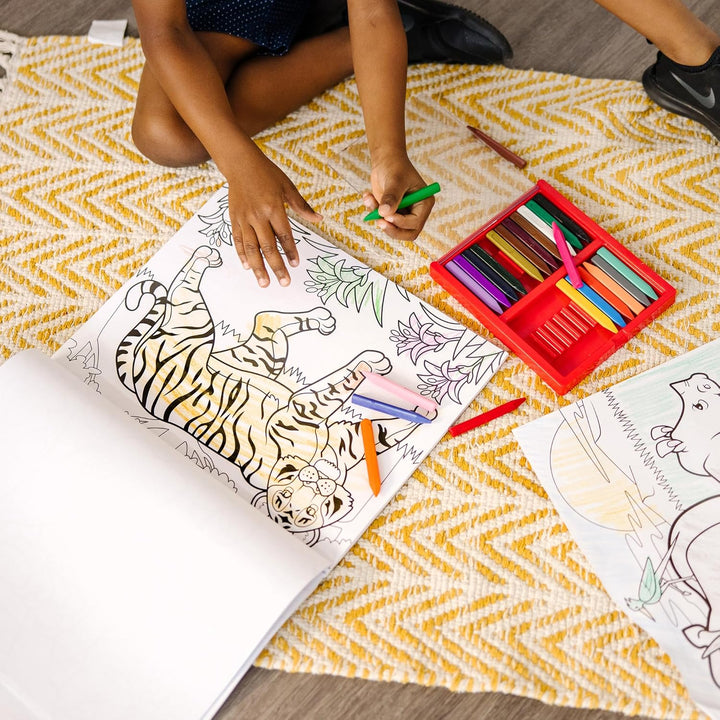 Jumbo 50-Page Kids' Coloring Pads 3-Pack - Animals, Vehicles, and Multi-Themed - FSC Certified