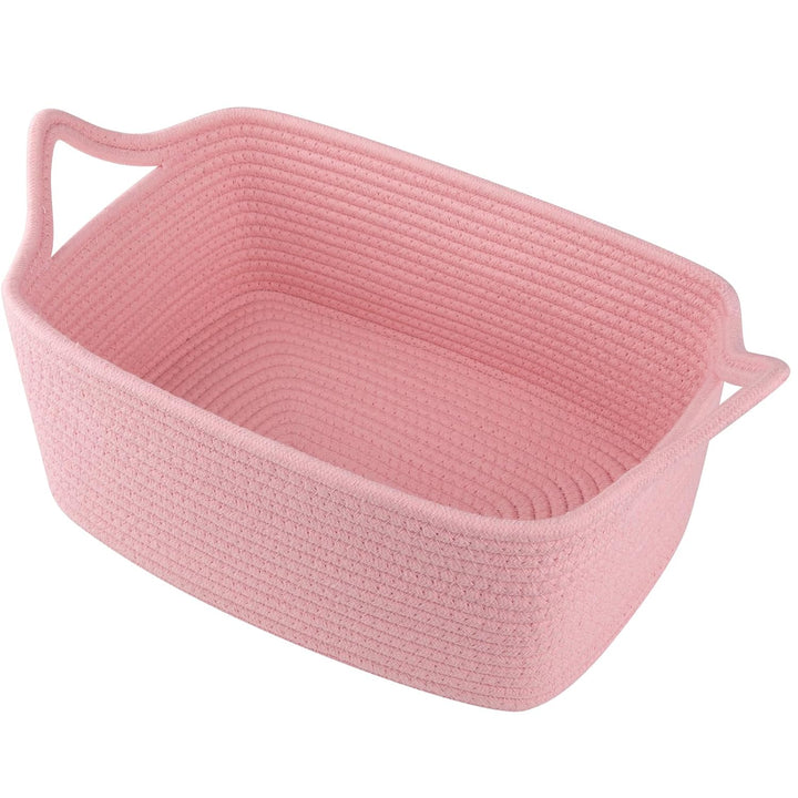 Woven Basket, Gift Basket Empty with Gift Bags and Ribbons, Rope Baskets for Baby Showers, Storage Baskets with Handles for Nursery, Pet Toy Organizer - White