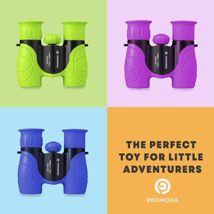 Binoculars for Kids, Set with Magnifying Glass & Compass Purple - Perfect Toy for Little Boys and Girls, Kids Binoculars for 3-12 Years Boys and Girls Present for Toddler