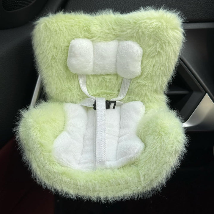 Doll Car Seat for Labubu 17Cm with Air Vent Clip and Desktop Stand, Cute and Functional Car Ornament for Blind Box Doll Fans, Collectors (Pink)