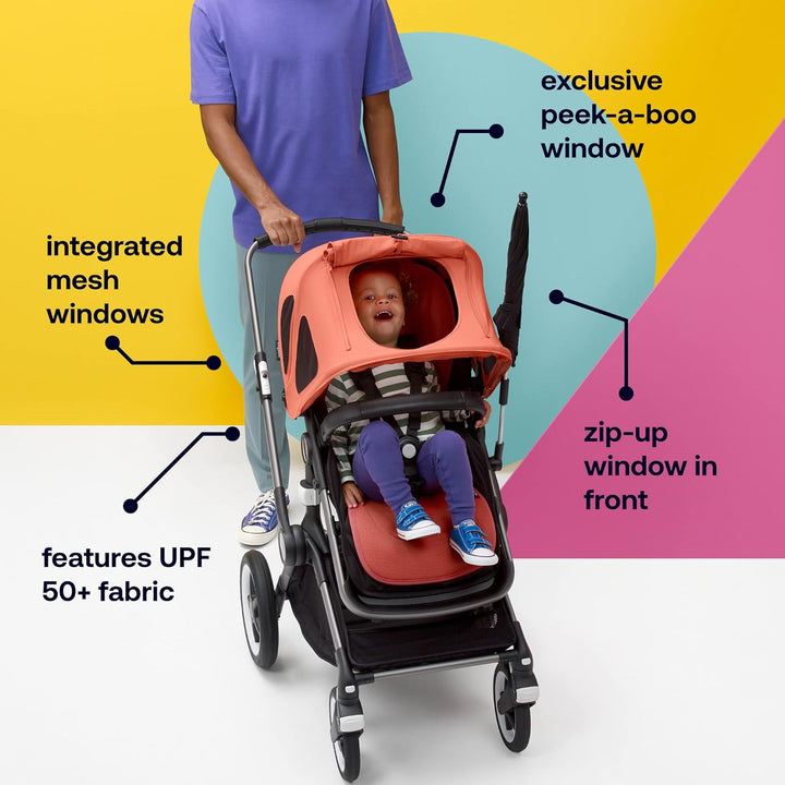 Breezy Sun Canopy, Extendable for Extra Coverage and Optimal Sun Protection, Water Repellent, Compatible with Fox/Cameleon 3/Lynx Strollers (Midnight Black)