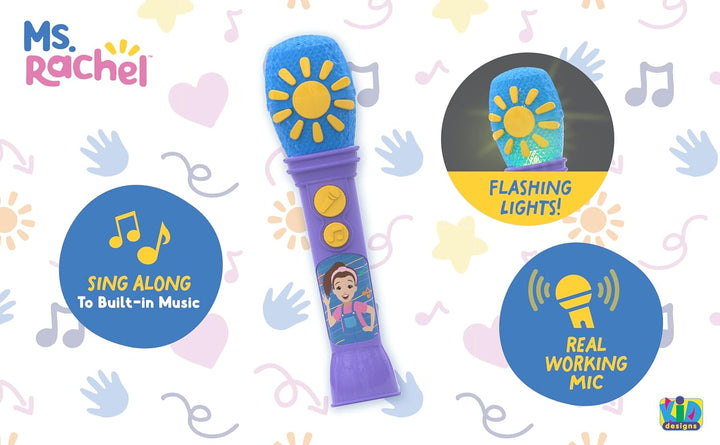 Ms Rachel Toy Microphone for Kids, Includes Built-In Music and Lights, Toddler Toys for Ages 18 Months and up (Purple)