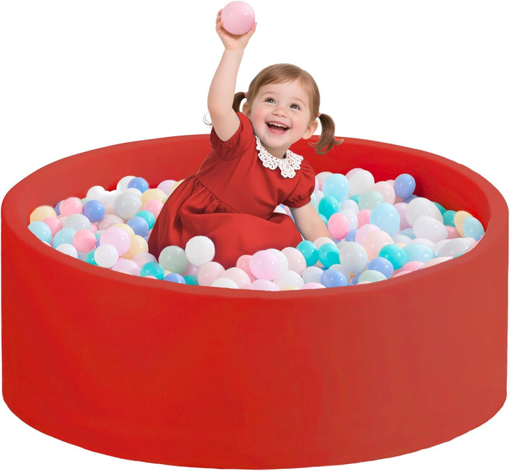 Ball Pit for Toddlers 35.43''X11.81 Baby Ball Pits Soft Memory Foam Ball Pit round Kids Ball Pit Indoor Game Kids Play Ball Pool Ideal Gift for Girls and Boys (Grey, NO Balls)