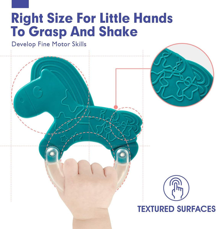 Baby Toys 0-6 Months - Baby Rattles Teething Toys 3-6 Month, Infant Toys 6-12 Months, Rattle Teether Grasping Shaker Toy Babies 3 4 5 6 Month Old Must Haves, Montessori Newborn Neutral Gifts