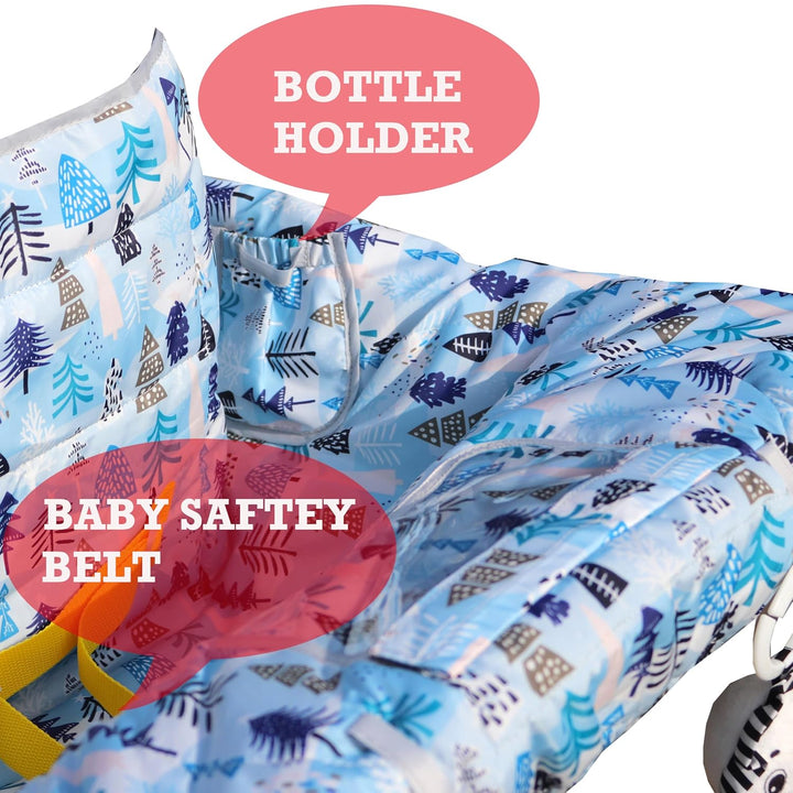 2 in 1 Shopping Cart Cover&High Chair Cover for Restaurant Seat, Grocery Cart Cover for Baby Infant Toddler Girl/Boy Reversible, Machine Washable (Blue)