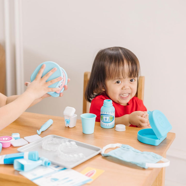 Super Smile Dentist Kit with Pretend Play Set of Teeth and Dental Accessories (25 Toy Pieces) Pretend Dentist Play Set, for Kids Ages 3+