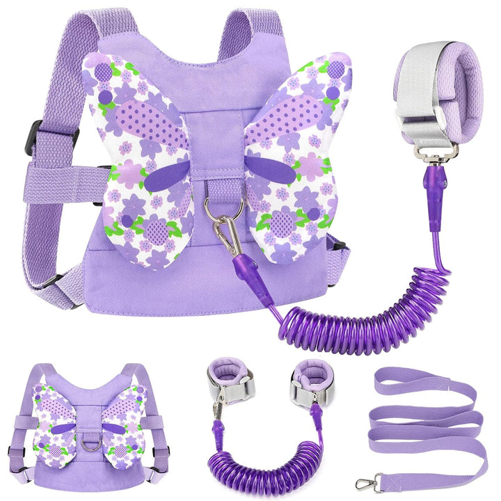 3 in 1 Toddler Harness Leashes + anti Lost Wrist Link, Kids Harness Children Leash for Girls, Child anti Lost Leash Baby Cute Harness Belt Strap Hold Kids Close While Walking