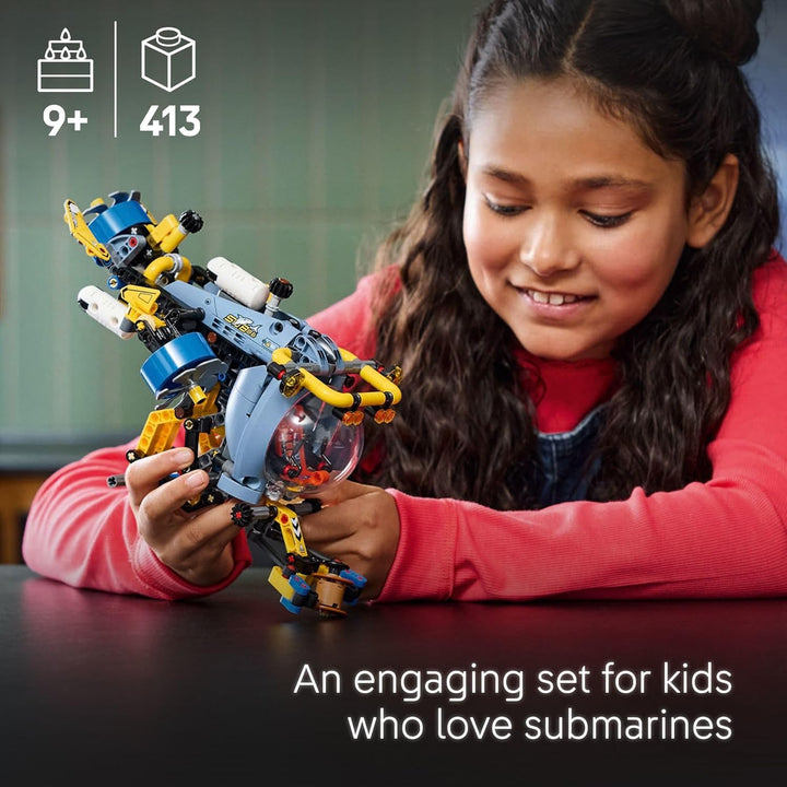 Technic Deep-Sea Research Submarine Toy - Building Toy for Kids, Boys and Girls, Ages 9+ - Creative and Unique Gift Idea for Birthdays - Movable Propellers and More - 42201