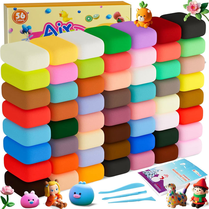 Air Dry Clay for Kids,90 Colors Modeling Model Magic Clay,Diy Molding Clay Starter Kit with Sculpting Tools,Soft and Non-Sticky,Art and Crafts for Boys & Girls 3-12 Years Old.
